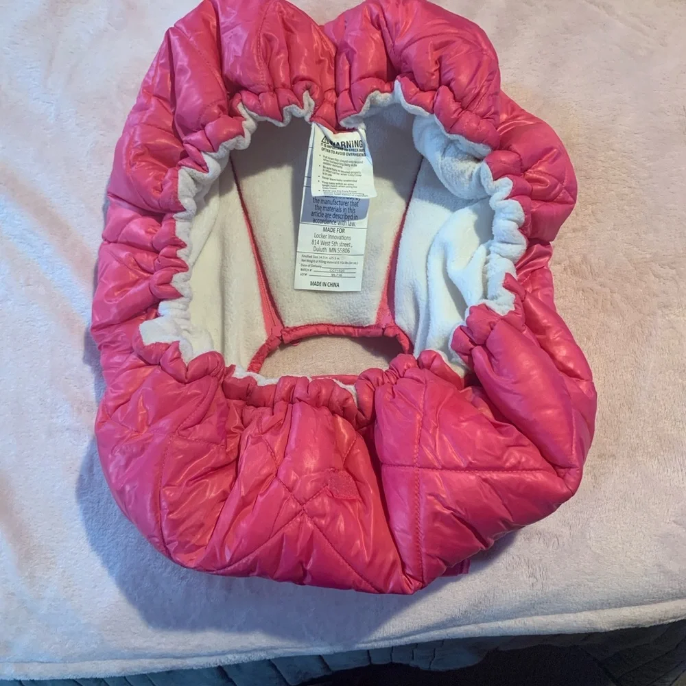 Quilted Infant Car Seat Footmuff - Hot Pink